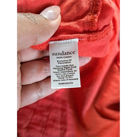 SUNDANCE Orange Geo Aztec Embroidered Boho Summer Tunic Dress Medium - Picture 7 of 8